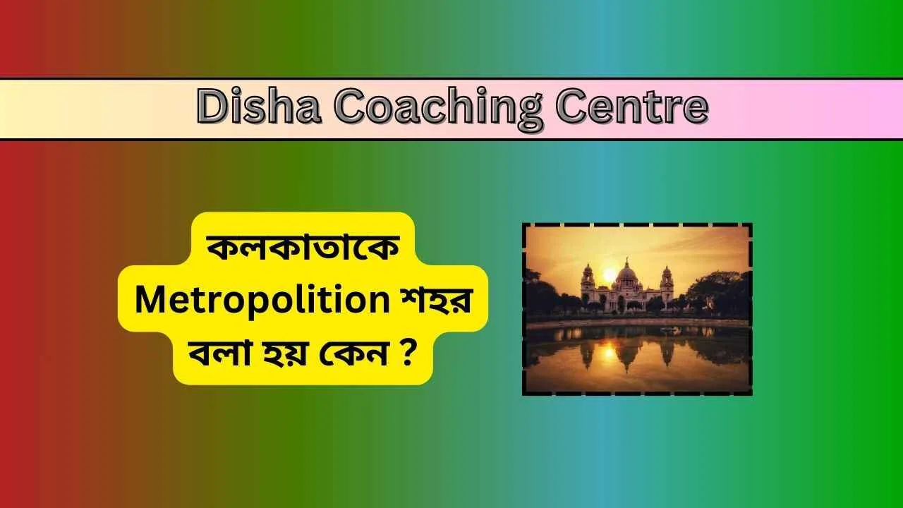 কলকাতাকে Metropolition শহর বলা হয় কেন